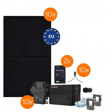 Meyer Burger & Enphase complete PV-set voor 1-fase: 10x 390Wp Module, 10x IQ8MC Micro-omvormer